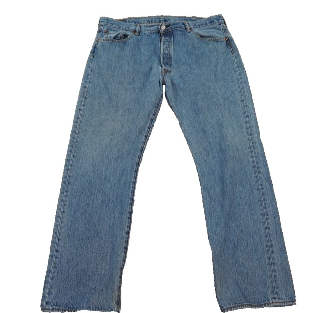 Levis 501 Button Fly Jeans Mens 40x32 Blue Medium Wash Y2K Biker‎ Cowboy Biker